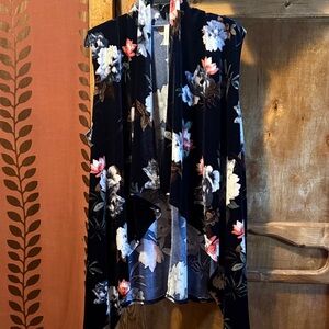 Floral Open-Front Women's Cardigan